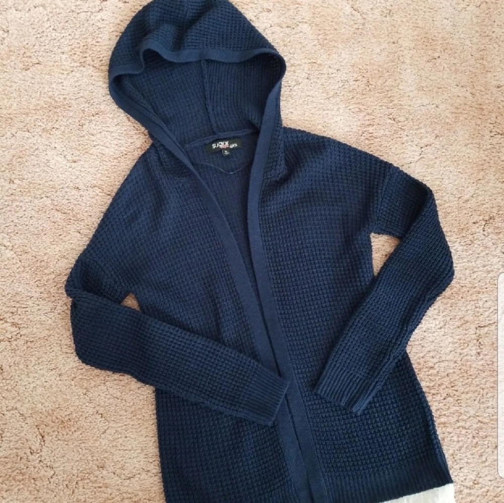 Dark Blue lace detail girls Cardigan XL
